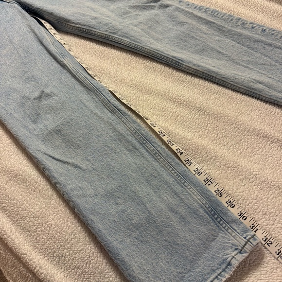 Abercrombie 90s Straight Ultra High Rise Jeans Criss Cross Waist Light Blue A&F - Picture 9 of 15